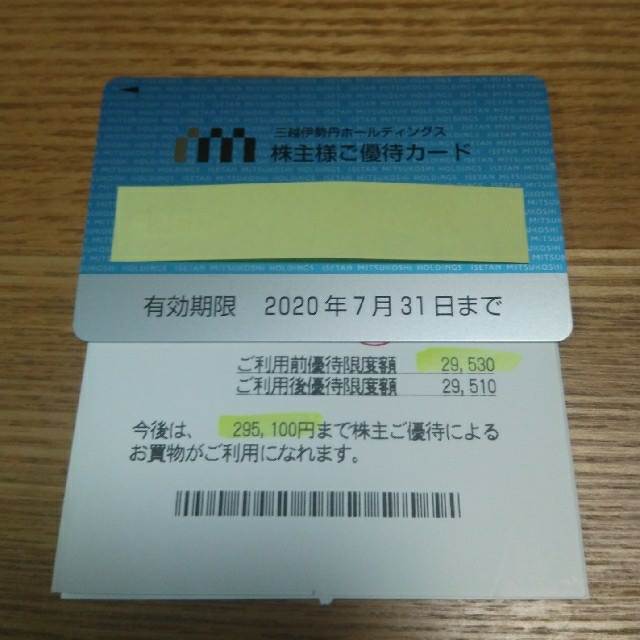 三越伊勢丹ホールディングス株主優待カード チケットの優待券/割引券(ショッピング)の商品写真