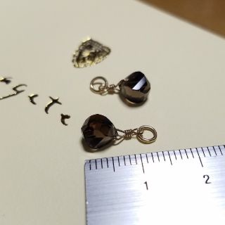 agete - K10 アガット ピアス イヤリング チャーム スモーキークォーツ