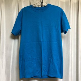 ユニクロ(UNIQLO)の【美品】 カラーTシャツ 無地Tシャツ ブルー クルーネックTシャツ(Tシャツ(半袖/袖なし))