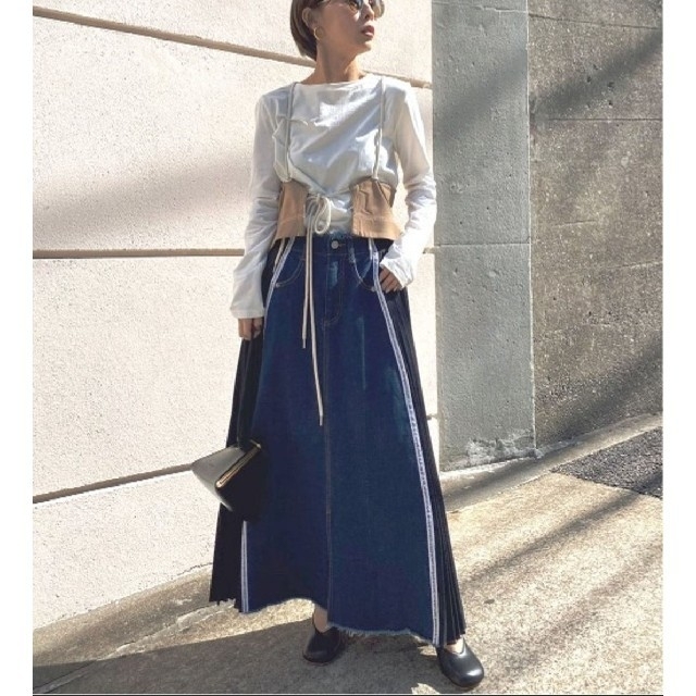 Ameri VINTAGE(アメリヴィンテージ)の2WAY BIB LAYERED TOP Ameri vintage 田中みな実 レディースのトップス(カットソー(長袖/七分))の商品写真