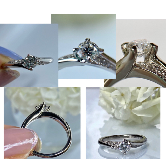あっぷる様⭐️専用ですpt950   優美なダイヤモンド  セットリング レディースのアクセサリー(リング(指輪))の商品写真