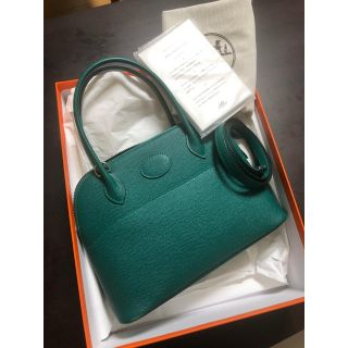 エルメス(Hermes)の2014年製造 極美品 エルメス ボリード27 マラカイト ヴォーエプソン(ハンドバッグ)