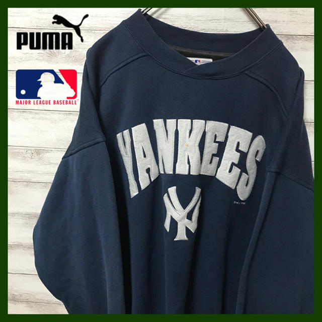 MLBヤンキースPUMAコラボ★ビックワッペン　刺繍ロゴ　スウェット　トレーナー