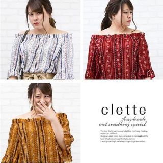 クレット(clette)のクレット エスニック花柄オフショルブラウス(シャツ/ブラウス(長袖/七分))