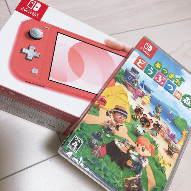 ニンテンドースイッチライト(コーラル)、あつまれどうぶつの森ソフト-