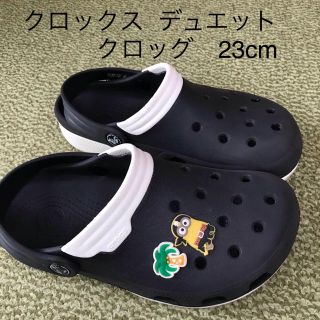 クロックス(crocs)のクロックス  デュエット クロッグ　M5W7  23cm  ミニオン ジビッツ付(サンダル)