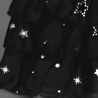 美品★80サイズ3段フリルスカート シフォン チュールスカート子供 星柄スカート(スカート)
