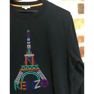 ケンゾー(KENZO)のKENZO スウェット トップス 刺繍  黒(トレーナー/スウェット)