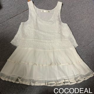 ココディール(COCO DEAL)のCOCODEAL 花柄レースチュールタンクトップ (チュニック)