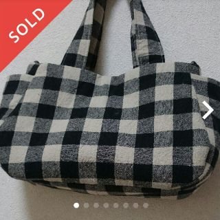 ミナペルホネン(mina perhonen)のsold out！ミナペルホネン☆check＆stripe生地のプランプバッグ♪(トートバッグ)