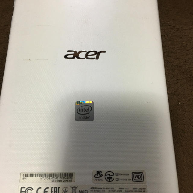 Acer(エイサー)のacerタブレット スマホ/家電/カメラのPC/タブレット(タブレット)の商品写真