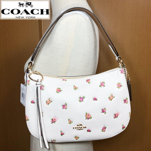 【新品本物】COACH コーチ 2WAY  ショルダーバッグ フラワー チョーク