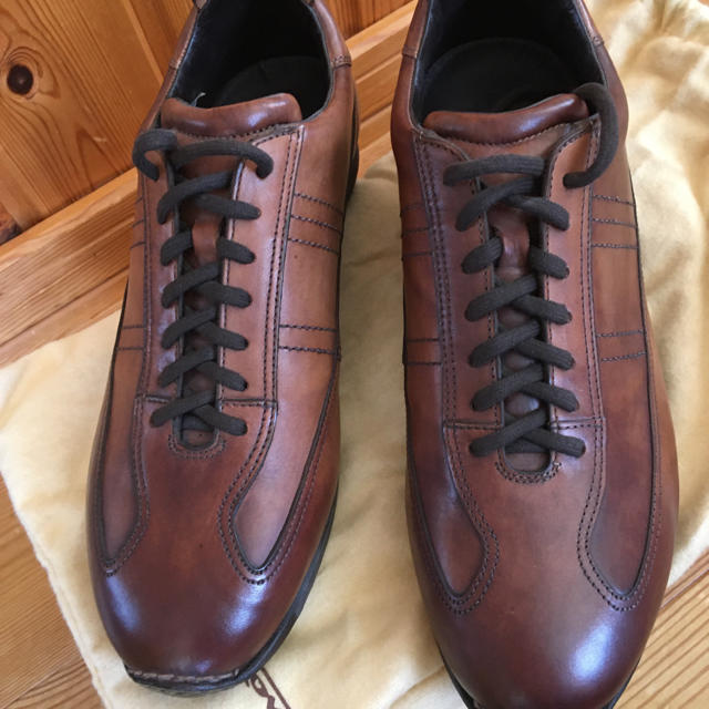 Santoni - サントーニ santoni レザースニーカー アンティーク加工DBR 5-1/2の通販 by Artichoke’s