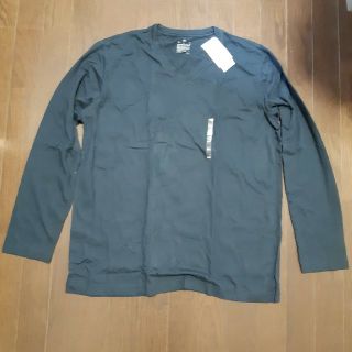 ムジルシリョウヒン(MUJI (無印良品))の新品未使用 無印良品 ネイビー VネックロンT ＸＬ(Tシャツ/カットソー(七分/長袖))