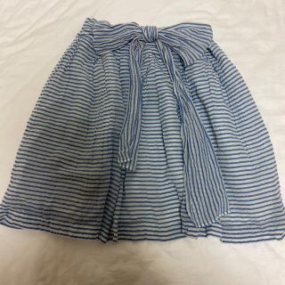 ジェーンマープル(JaneMarple)のジェーンマープル　水色ボーダースカート(ひざ丈スカート)