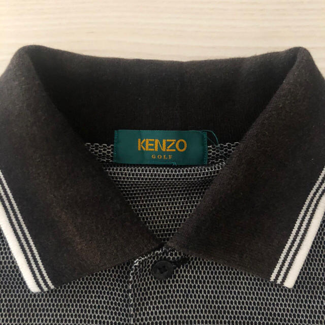 KENZO(ケンゾー)の90's  KENZO GOLF ポロシャツ　黒　ケンゾー　Lサイズ　レトロ メンズのトップス(ポロシャツ)の商品写真