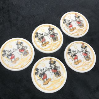 ディズニー(Disney)の☆新品美品☆ミッキーマウス陶器コースター5枚セット(テーブル用品)