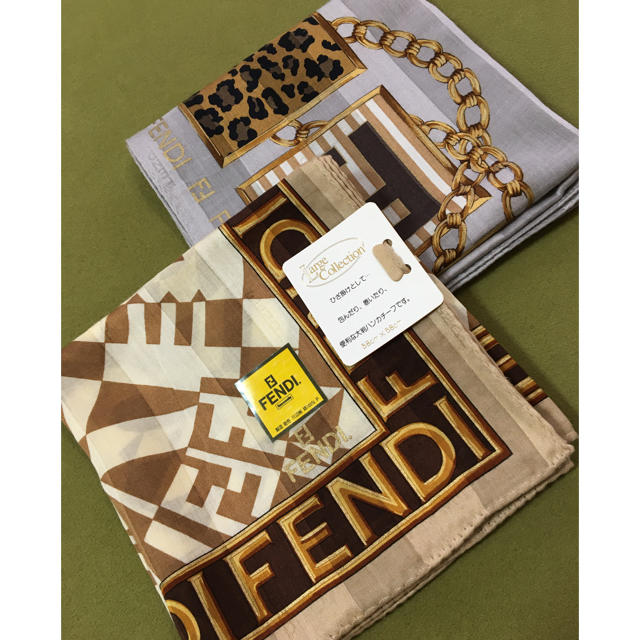 FENDI(フェンディ)のFENDI  大判ハンカチ　未使用2枚セット レディースのファッション小物(ハンカチ)の商品写真