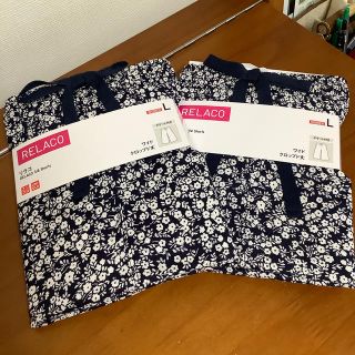 ユニクロ(UNIQLO)のUNIQLO リラコ 69ネイビー 花柄 2枚組(ルームウェア)