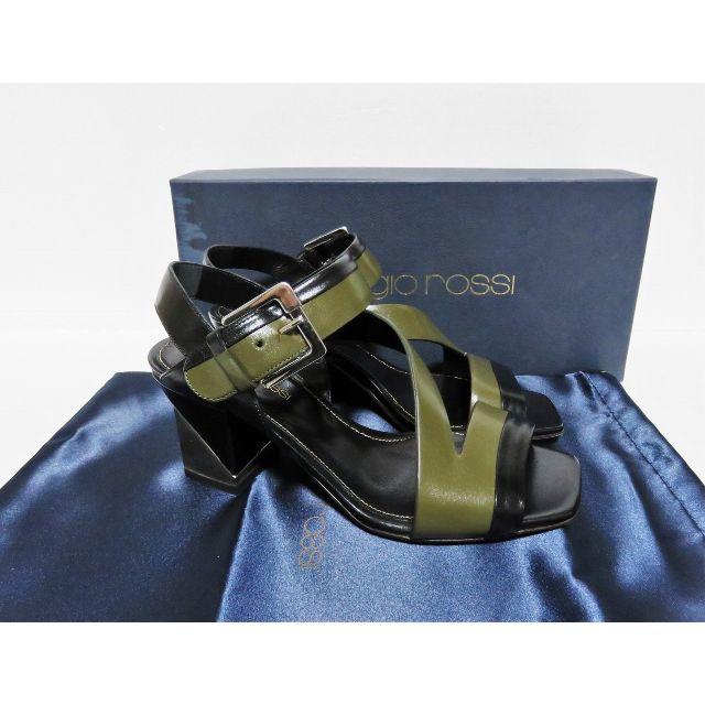 定価12万 SERGIO ROSSI チャンキーヒール レザー サンダル 35 【全商品