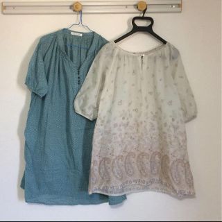 ショコラフィネローブ(chocol raffine robe)の☆プロフ必読☆ 2枚セット 水玉ワンピース ペイズリー柄ワンピース(ひざ丈ワンピース)