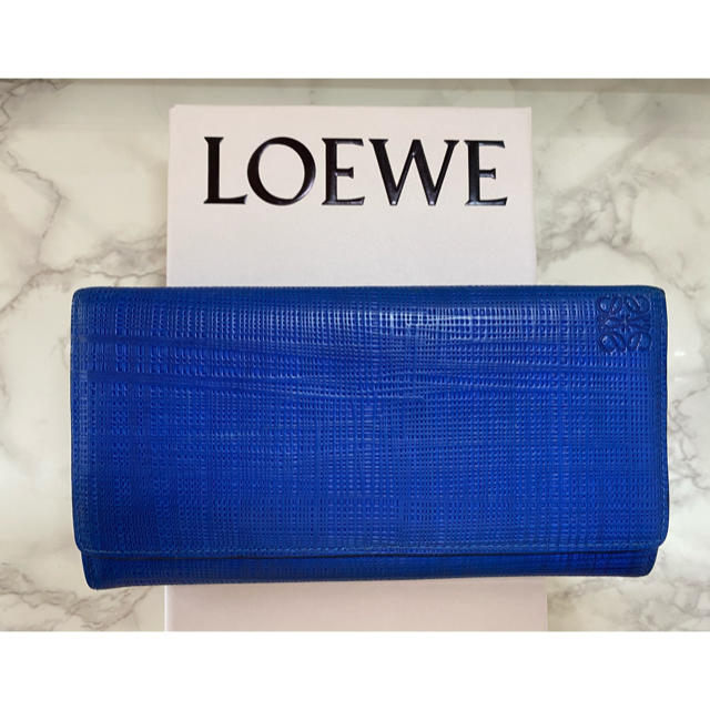 ロエベLOEWE長財布ブルー