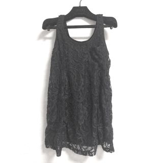 マウジー(moussy)の新品、未使用 moussy マウジー黒レースチュニック、カットソー(カットソー(半袖/袖なし))