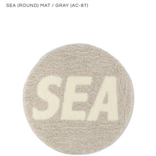 wind and sea round mat black ラグ