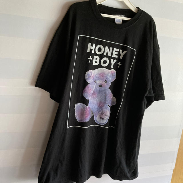 Honey Cinnamon(ハニーシナモン)の Honey Cinnamon  タイダイ　teddyTシャツ　XL　ブラック　 レディースのトップス(Tシャツ(半袖/袖なし))の商品写真