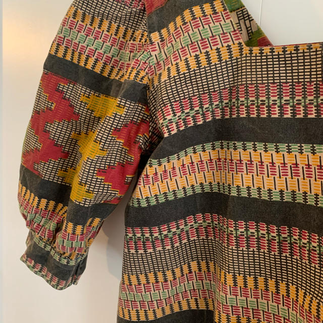 vintage Africanバティックブラウス