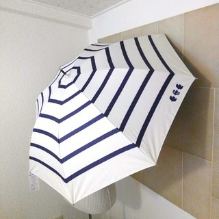 新品　Cool 遮熱　UV99%カット　晴雨兼用日傘　オフホワイト&ネイビー(傘)