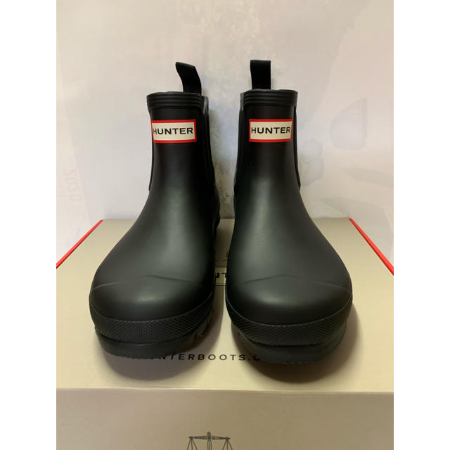 新品 HUNTER レインブーツ 長靴 ブラック 黒 24cm UK5 ショート