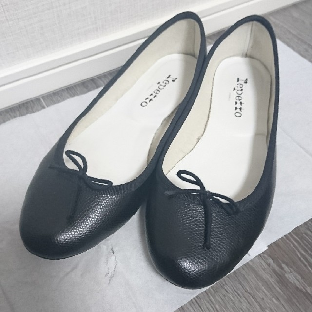 38 Repetto レペット ポインテッドトゥ ムートンバレエシューズ-