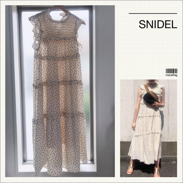 SNIDEL♡ドットフリルマキシワンピース♡