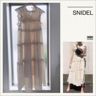 スナイデル(SNIDEL)のSNIDEL♡ドットフリルマキシワンピース♡(ロングワンピース/マキシワンピース)