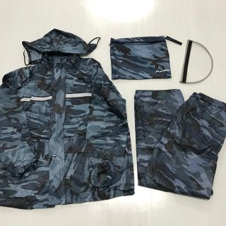 新品☆レインコート 男女兼用 迷彩 M L XL 登山 雨具 カッパ  (レインコート)