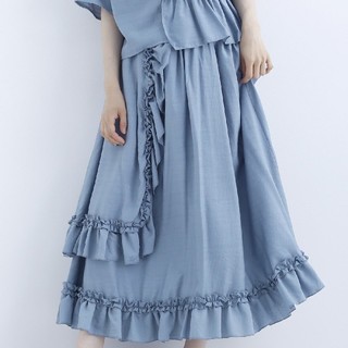 メルロー(merlot)の新品タグ付き　クラシカル　ロングスカート　ブルー　青　アクシーズファム　系(ロングスカート)