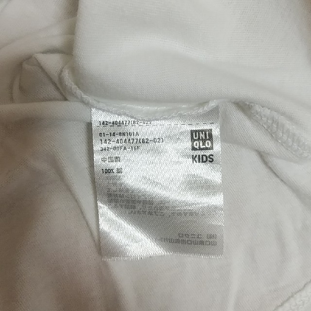 UNIQLO(ユニクロ)のUT　ホワイト地 マカロンハート柄　110㎝ キッズ/ベビー/マタニティのキッズ服女の子用(90cm~)(Tシャツ/カットソー)の商品写真