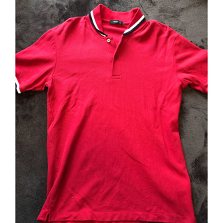 コムサイズム(COMME CA ISM)のCOMME CA ISM 赤　ポロシャツ　メンズ(ポロシャツ)