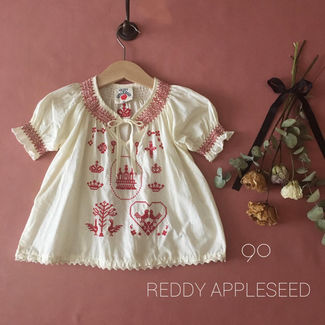 REDDY APPLESEED(レディーアップルシード)のREDDY APPLESEEDレディーアップルシード 赤ステッチチュニック୨୧ キッズ/ベビー/マタニティのキッズ服女の子用(90cm~)(Tシャツ/カットソー)の商品写真