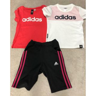 アディダス(adidas)の子供服　adidas  Tシャツ2枚とハーフパンツ　120 (Tシャツ/カットソー)