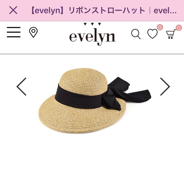 evelyn - evelyn ♡ リボンストローハット ♡ 麦わら帽子の通販 by ... evelyn エブリン リボンストローハット 麦わら帽子