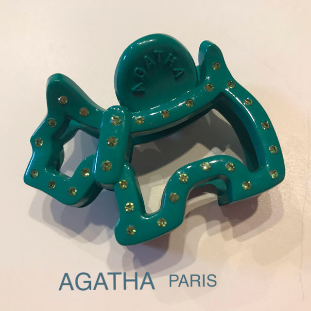 AGATHA(アガタ)のグリーン　AGATHA テリア型ヘアクリップ レディースのヘアアクセサリー(バレッタ/ヘアクリップ)の商品写真