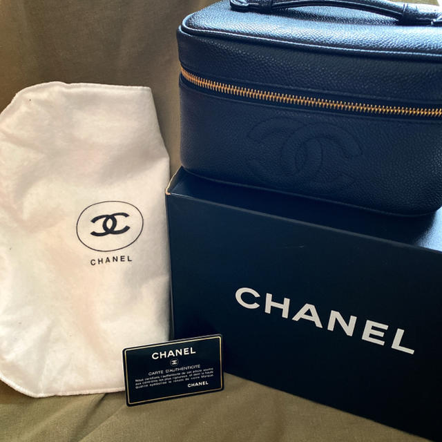 海外限定】 CHANEL バニティバッグ キャビアスキン シャネル