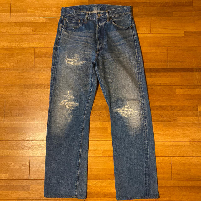 人気品! TENDERLOIN ダメージ デニム インディゴ ジーパン 30 S
