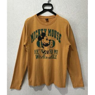 ディズニー(Disney)の＊ディズニー Disney ミッキープリント 長袖 Tシャツ トップス M   (Tシャツ/カットソー(七分/長袖))