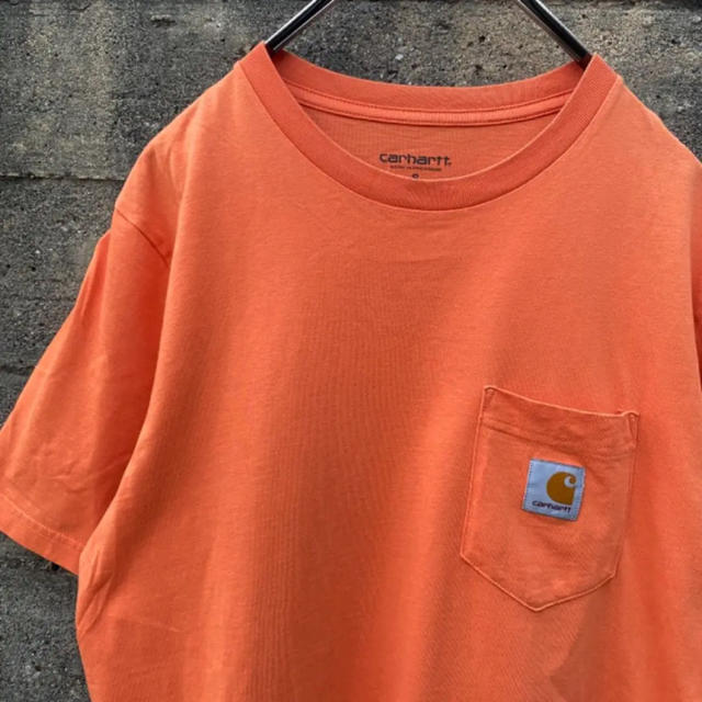 carhartt(カーハート)のCARHARTT カーハート ポケットTシャツ 古着 オレンジ ストリート メンズのトップス(Tシャツ/カットソー(半袖/袖なし))の商品写真