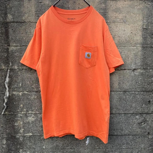 carhartt(カーハート)のCARHARTT カーハート ポケットTシャツ 古着 オレンジ ストリート メンズのトップス(Tシャツ/カットソー(半袖/袖なし))の商品写真