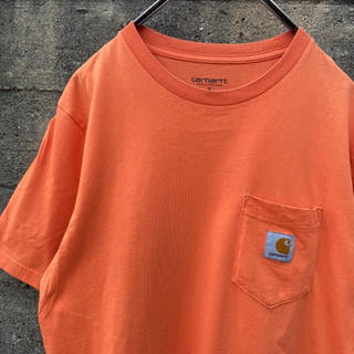 カーハート(carhartt)のCARHARTT カーハート ポケットTシャツ 古着 オレンジ ストリート(Tシャツ/カットソー(半袖/袖なし))