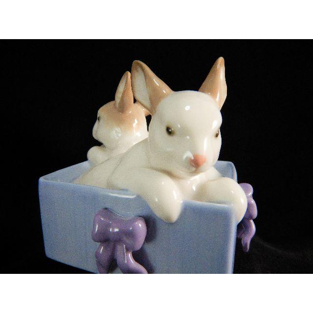 リヤドロ ナオ LLADRO NAO 双子のうさぎ フィギュリン磁器人形インテリア/住まい/日用品